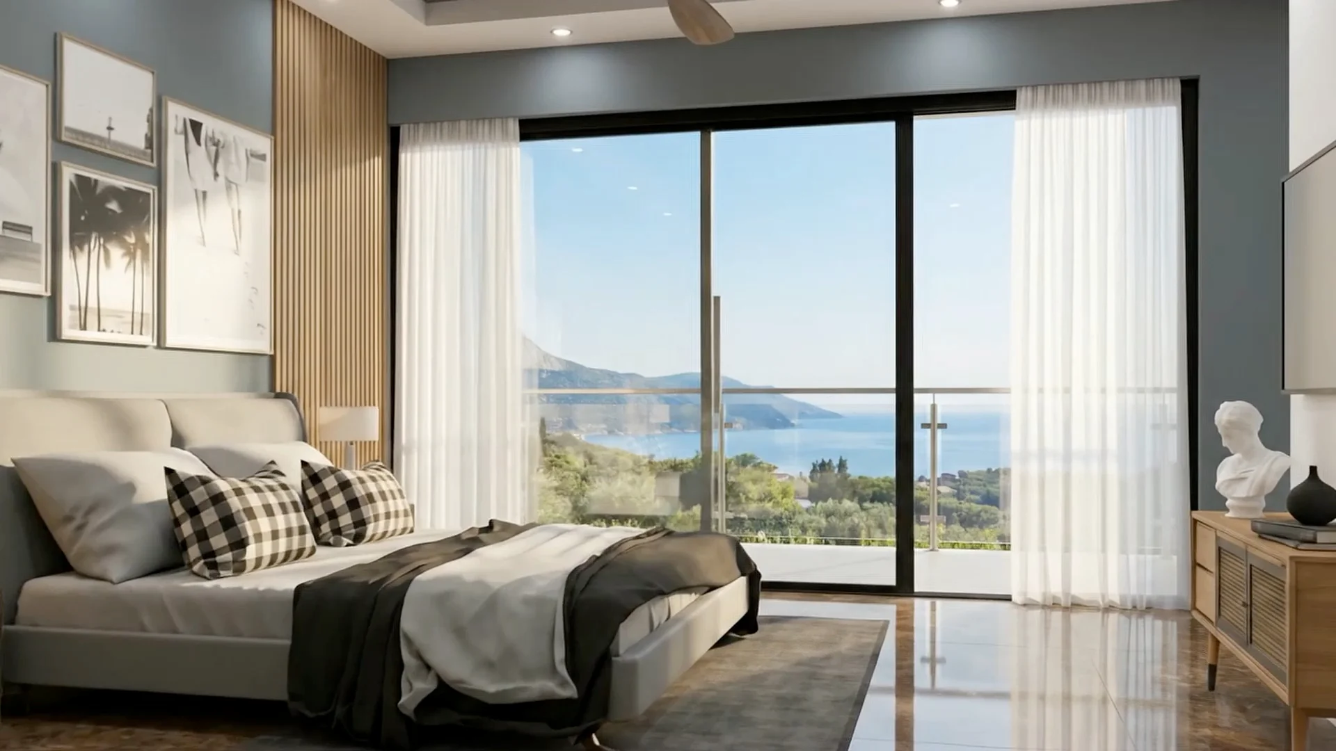 Bedroom with sea view
