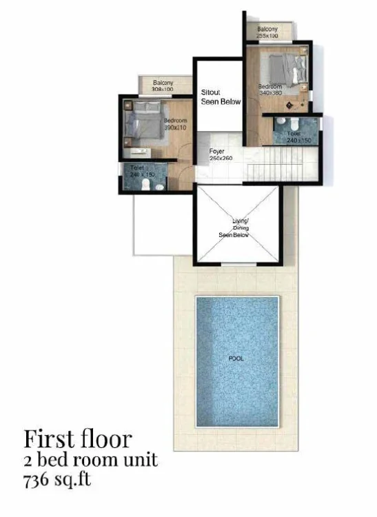 Villa Type A, first floor plan